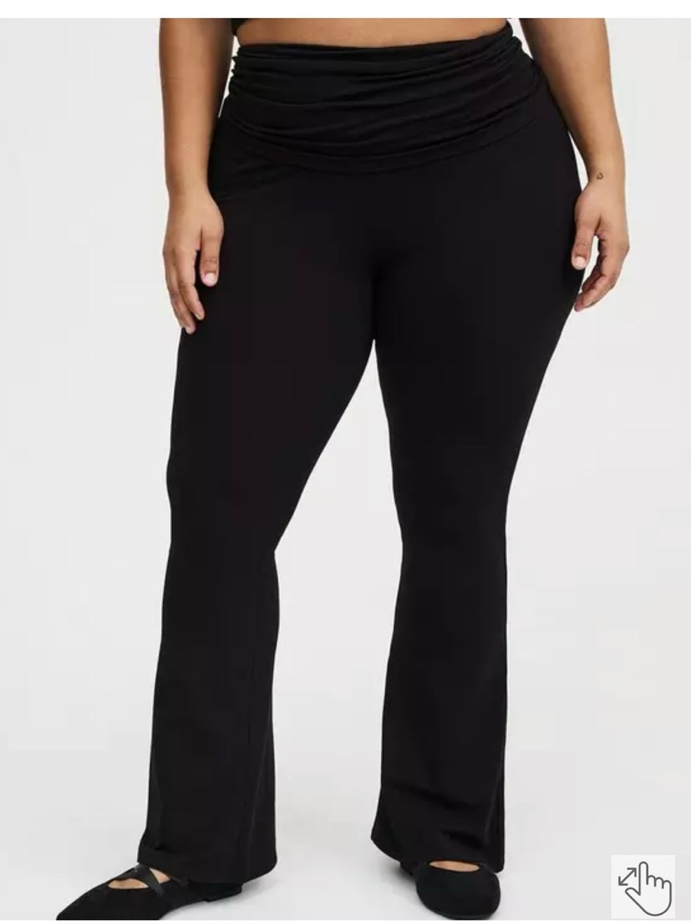 TORRID PREMIUM FLARE LEGGING Foldover Waistband Size 2x New Black Full Length